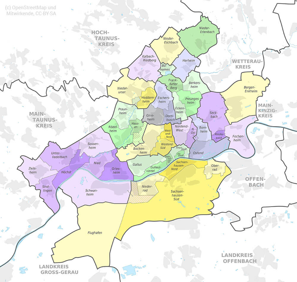 Stadtteile Frankfurt