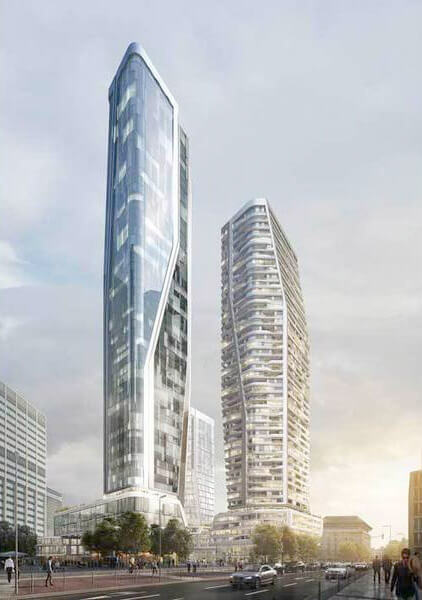 Hochhäuser auf dem Gebiet der ehemaligen Deutsche Bank (c) UNStudio