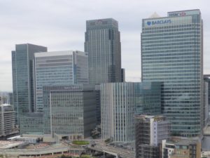 Canary Wharf Bürogebiet Wolkenkratzer Brexit