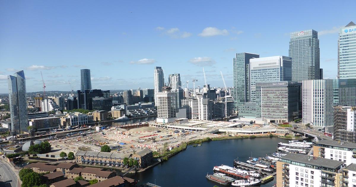 Someone from Frankfurt is visiting London, skyscrapers and Brexit