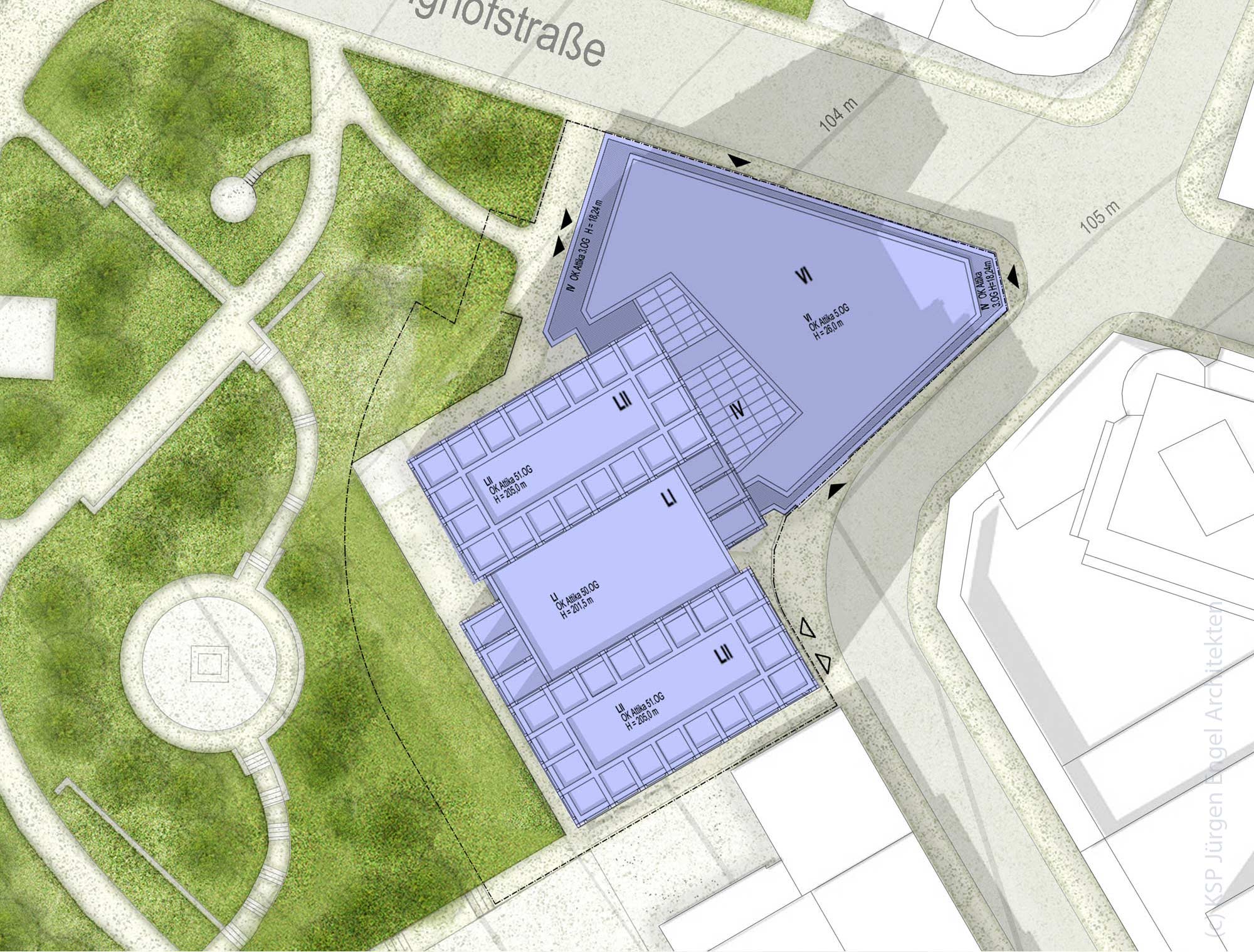 Siteplan Helaba skyscraper Frankfurt - Neue Mainzer Strasse - Frankfurt CBD - Micro