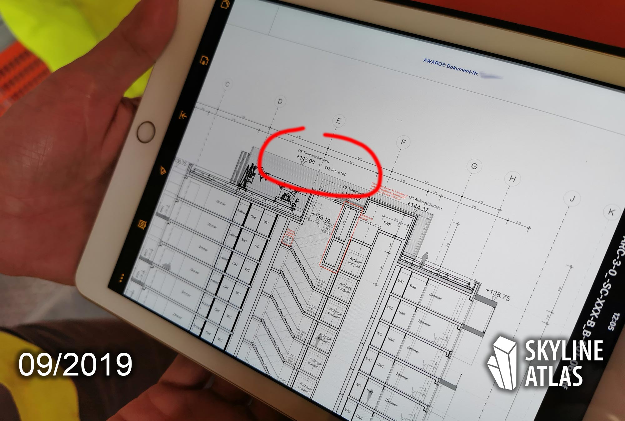 ONE FORTY WEST - official height - building height - iPad - plan - sketch- detail