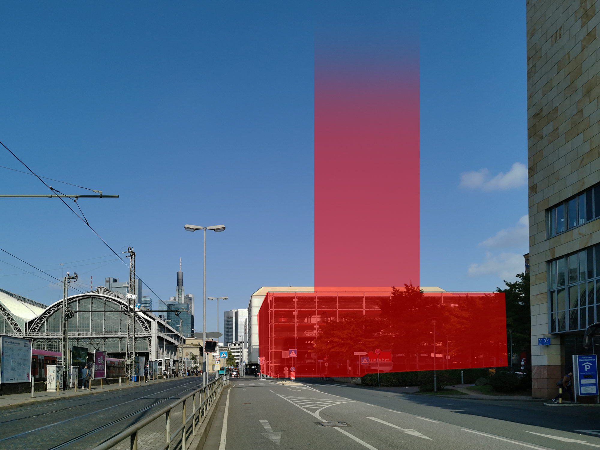Frankfurt Campanile site - a car park is currently occupying the future construction site of a new skyscraper