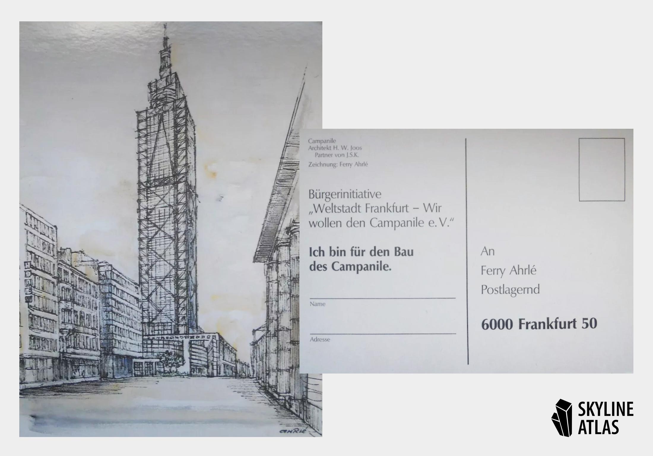 Campanile postcard campaign to collect support from locals