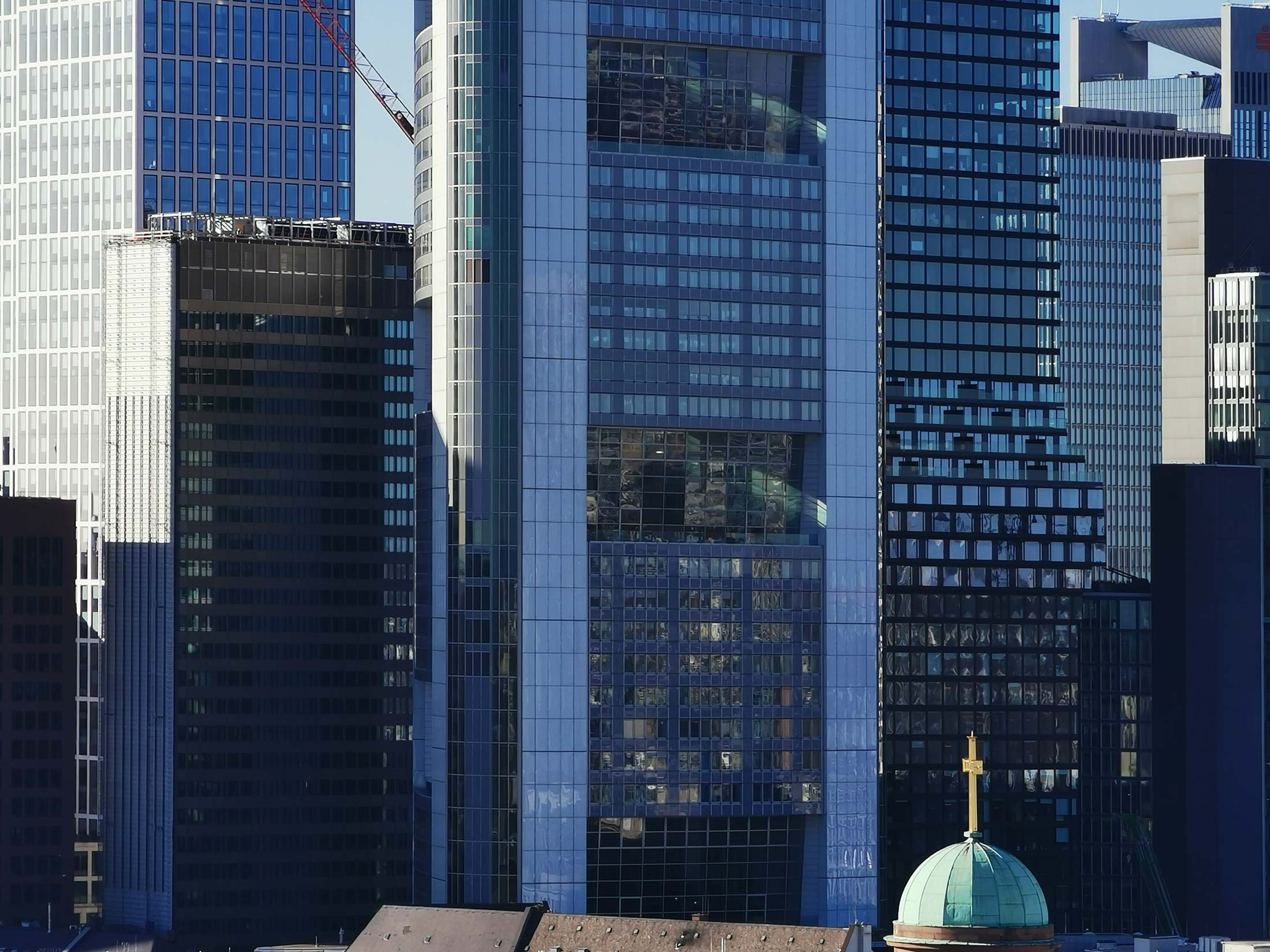 Frankfurt Financial District - CBD - concentration of skyscrapers