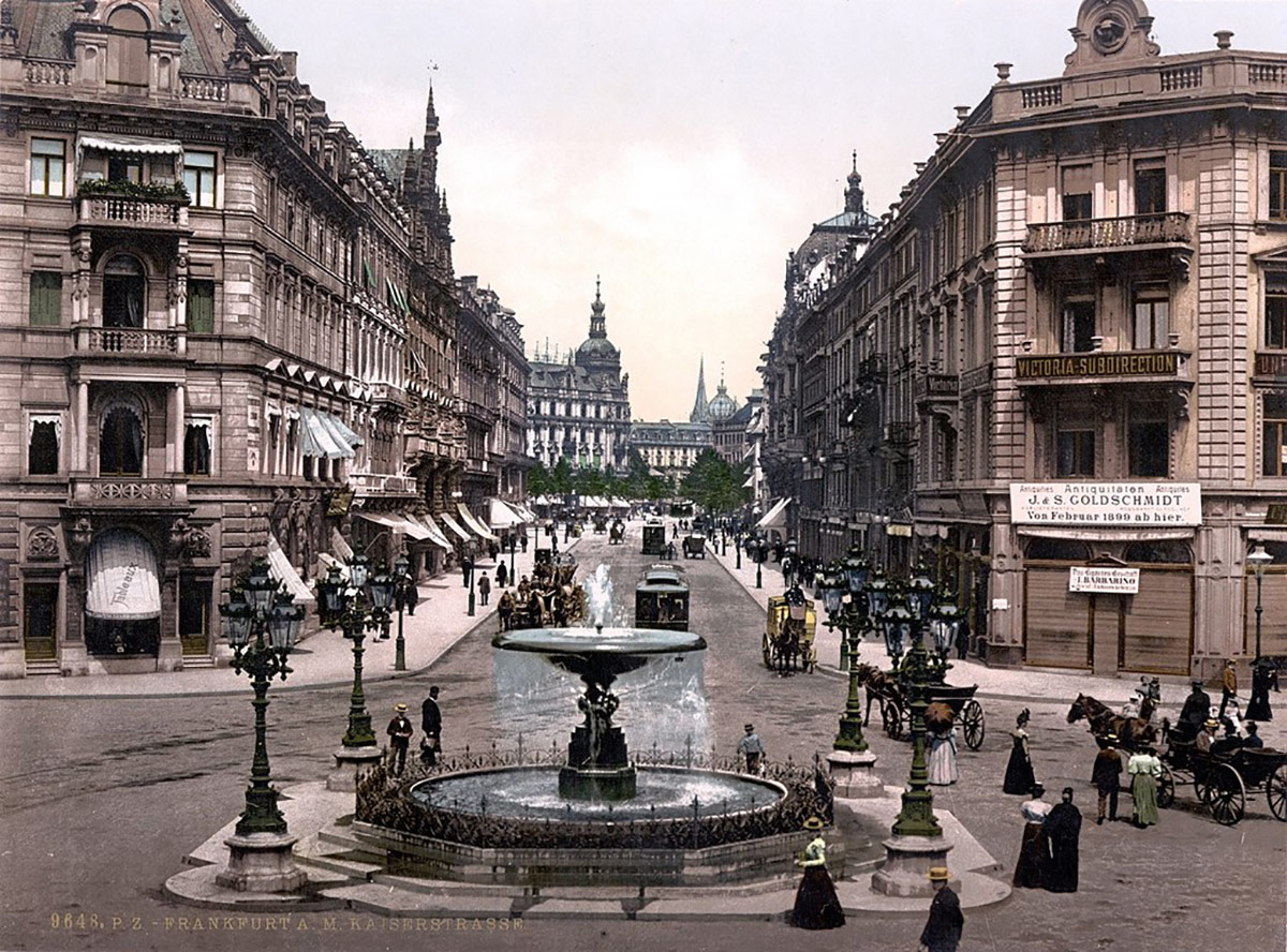 Frankfurt in 1899 - Kaiserstrasse at Kaiserplatz