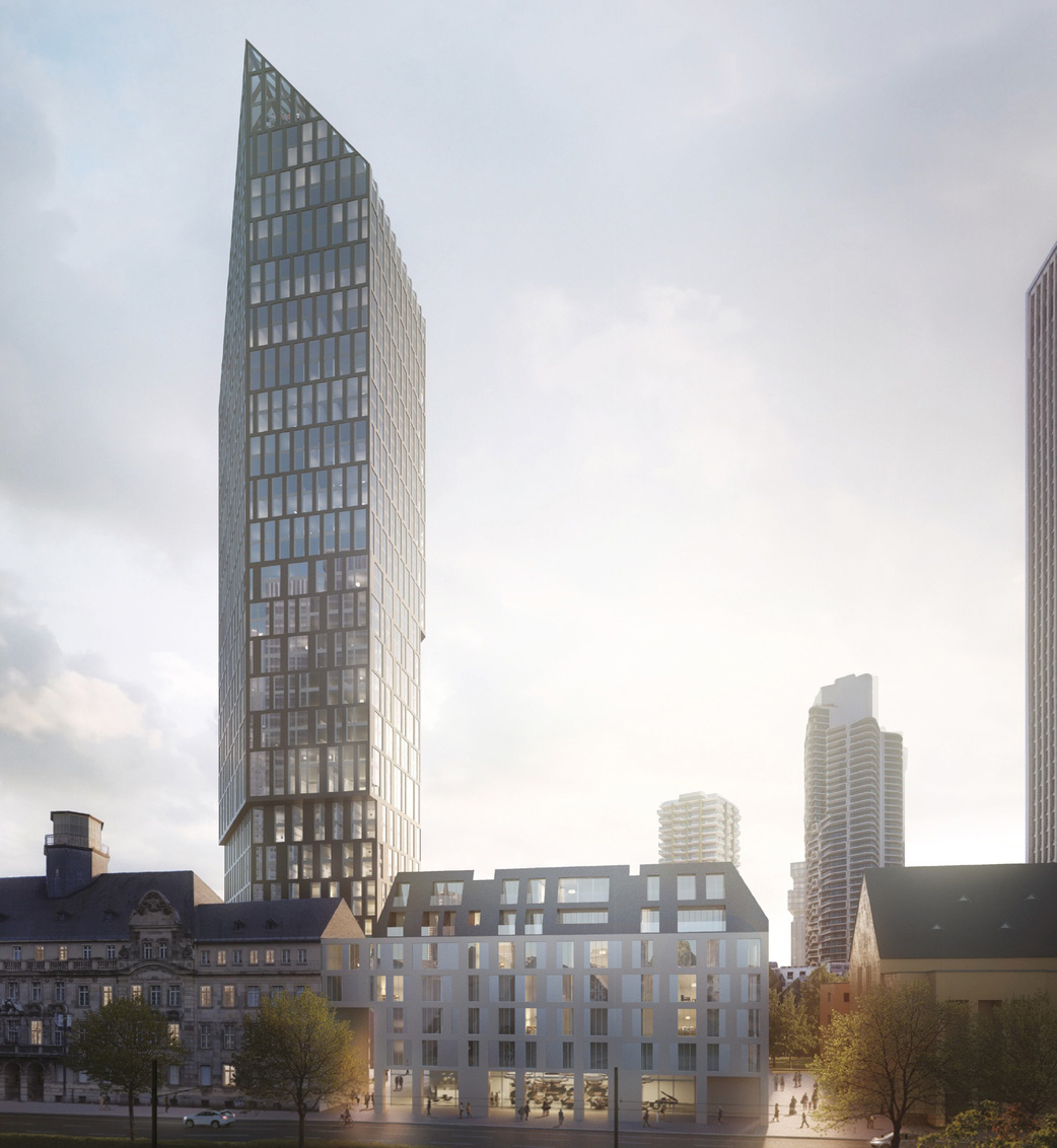 Highrise at Former Police Headquarters Frankfurt - Das Präsidium - The Presidency - by Gerchgroup - designed by Meixner Schlüter Wendt