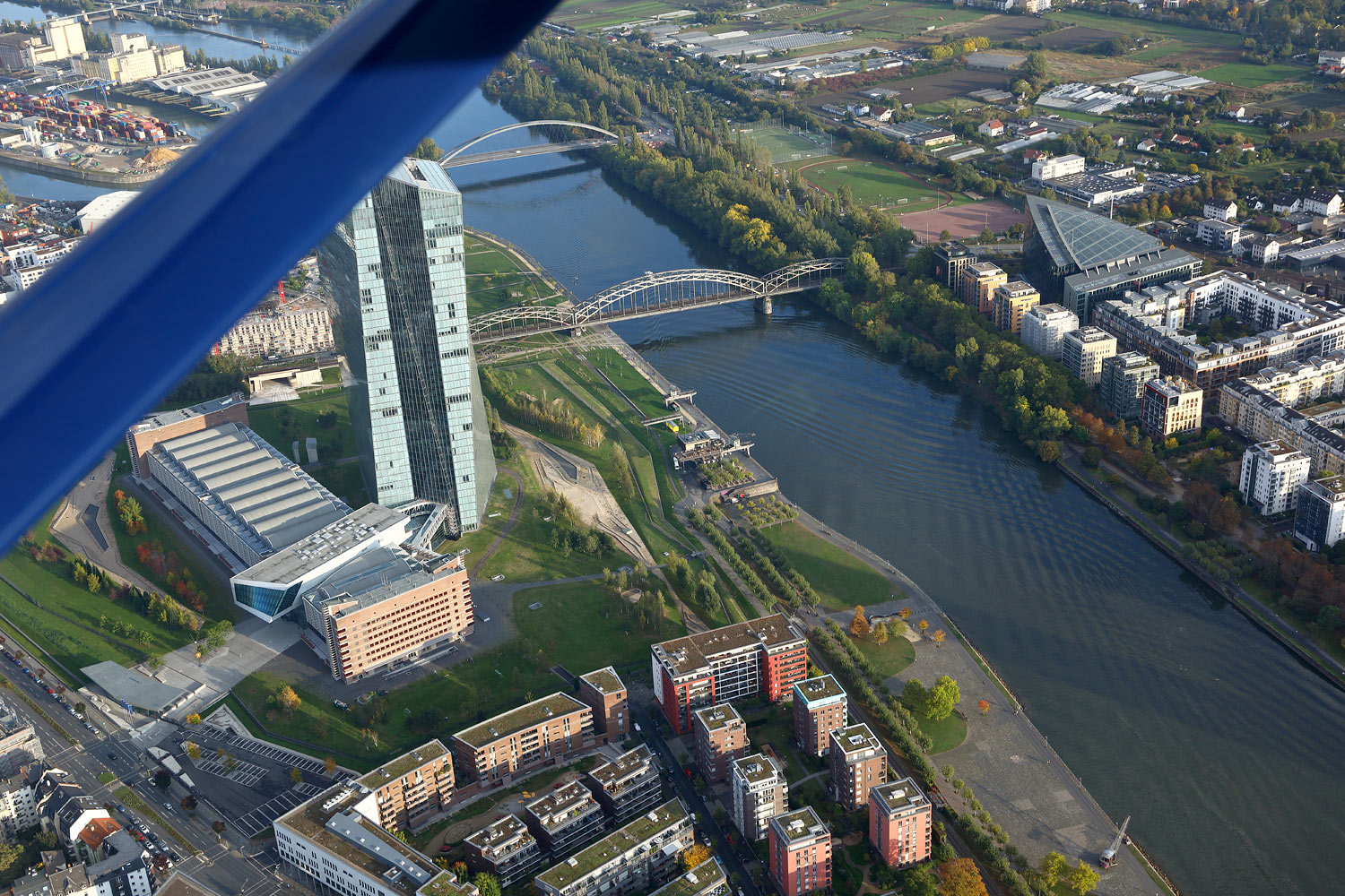 ECB Headquarters Frankfurt - by plane