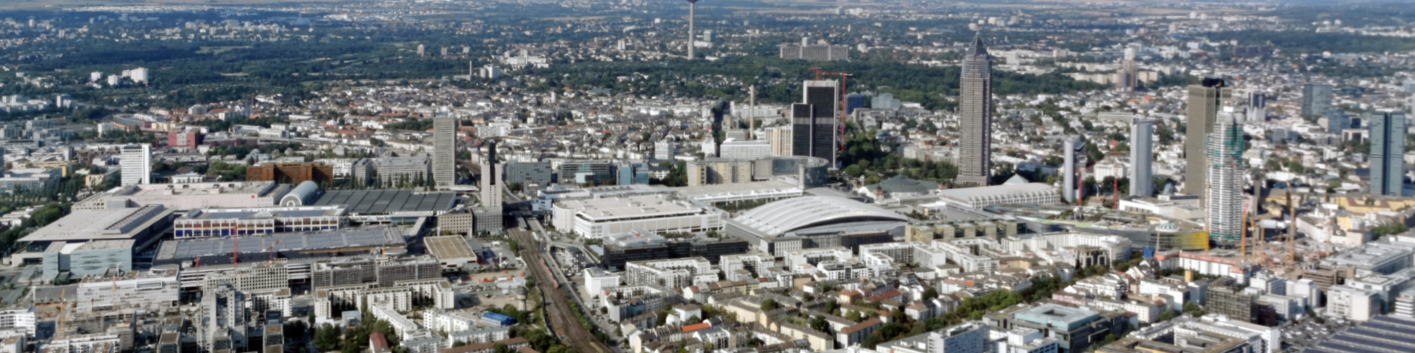 European District Frankfurt - European Quarter Frankfurt - Europaviertel - rising new city district - panorama with skyscrapers - aerial photo