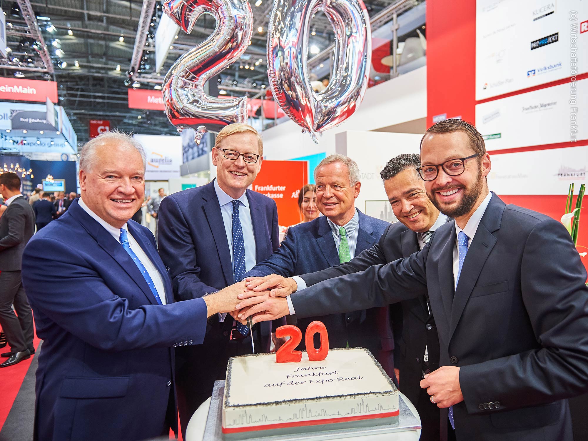 Decision makers at EXPO REAL - here at the Frankfurt Rhein Main booth - Jan Schneider - Oliver Schwebel - Markus Frank - and others