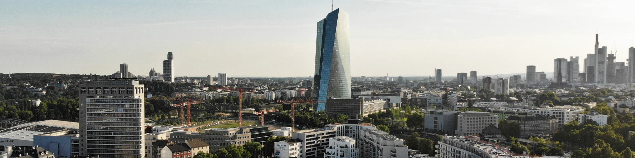 Frankfurt City East - City East Frankfurt, Hesse, Germany - Ostend and ECB aerial