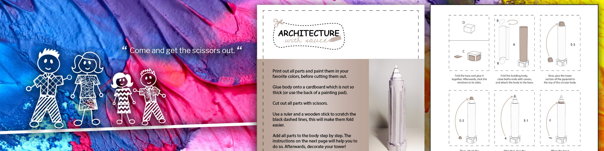 Architecture with sauce - Tinker set - Frankfurt architecture - skyscraper crafting sets - tall buildings with paper and glue - download tinker sets for children