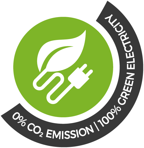 0% CO2 emission - 100% green electricity