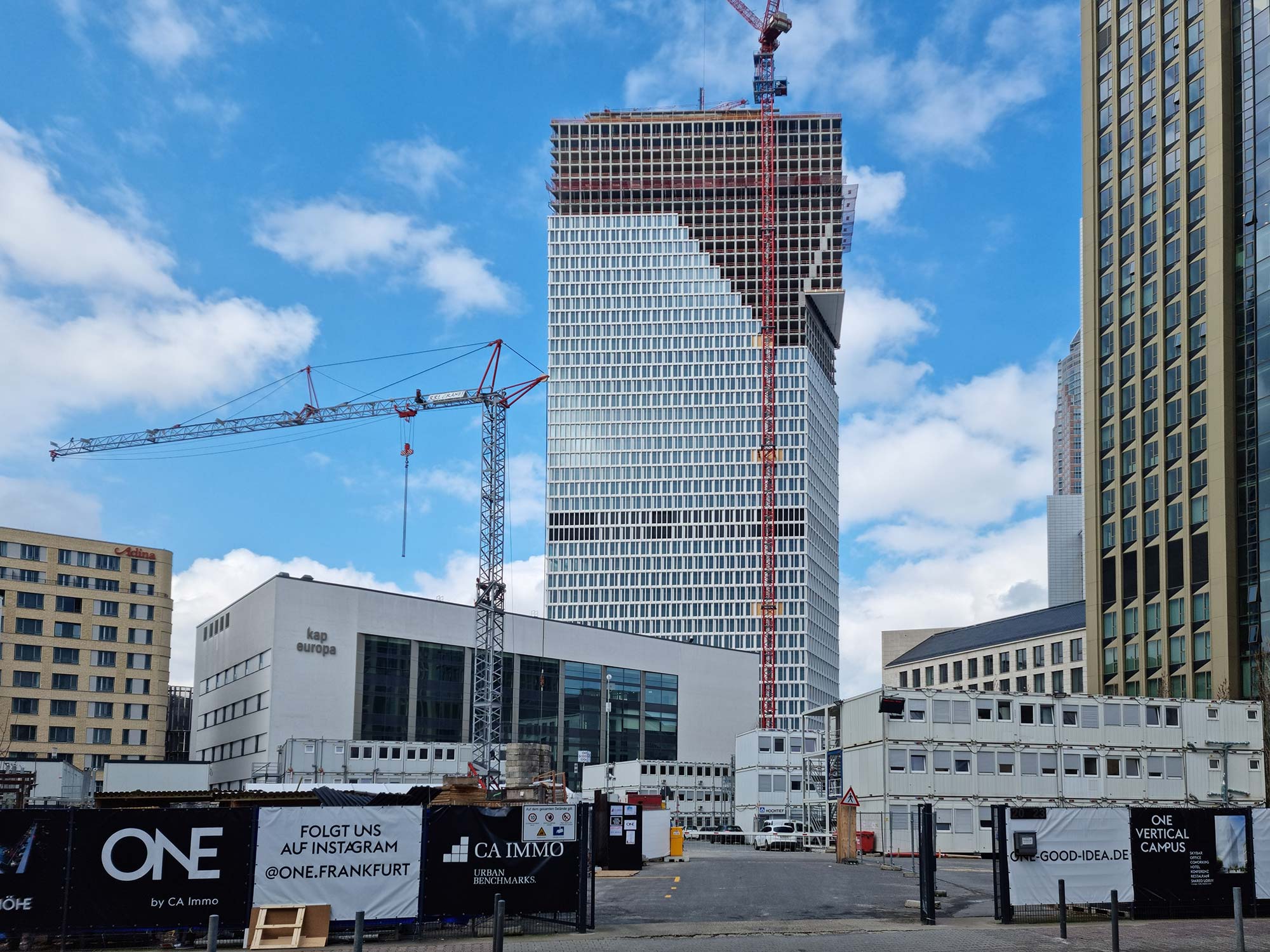 ONE Frankfurt - European District new skyscraper - Tower One Frankfurt in April 2021 by CA Immo