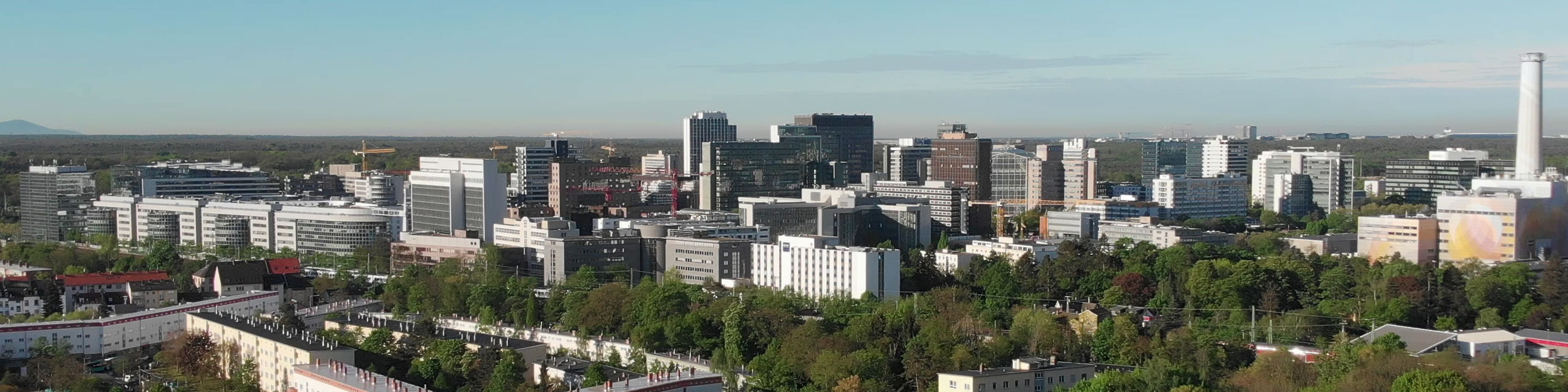 Frankfurt Lyon Quarter - Frankfurt Lyon District - Lyoner Quartier aerial photo - panorama picture Frankfurt skyline