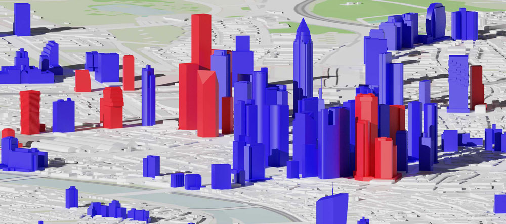 Frankfurt 3D building - skyscraper in the future