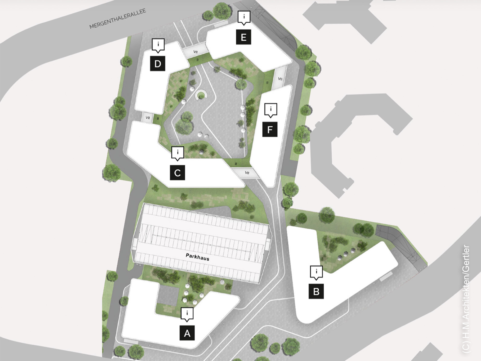 Börsenplatz-Eschborn-Gebäude-Einzelansicht-Dachblick