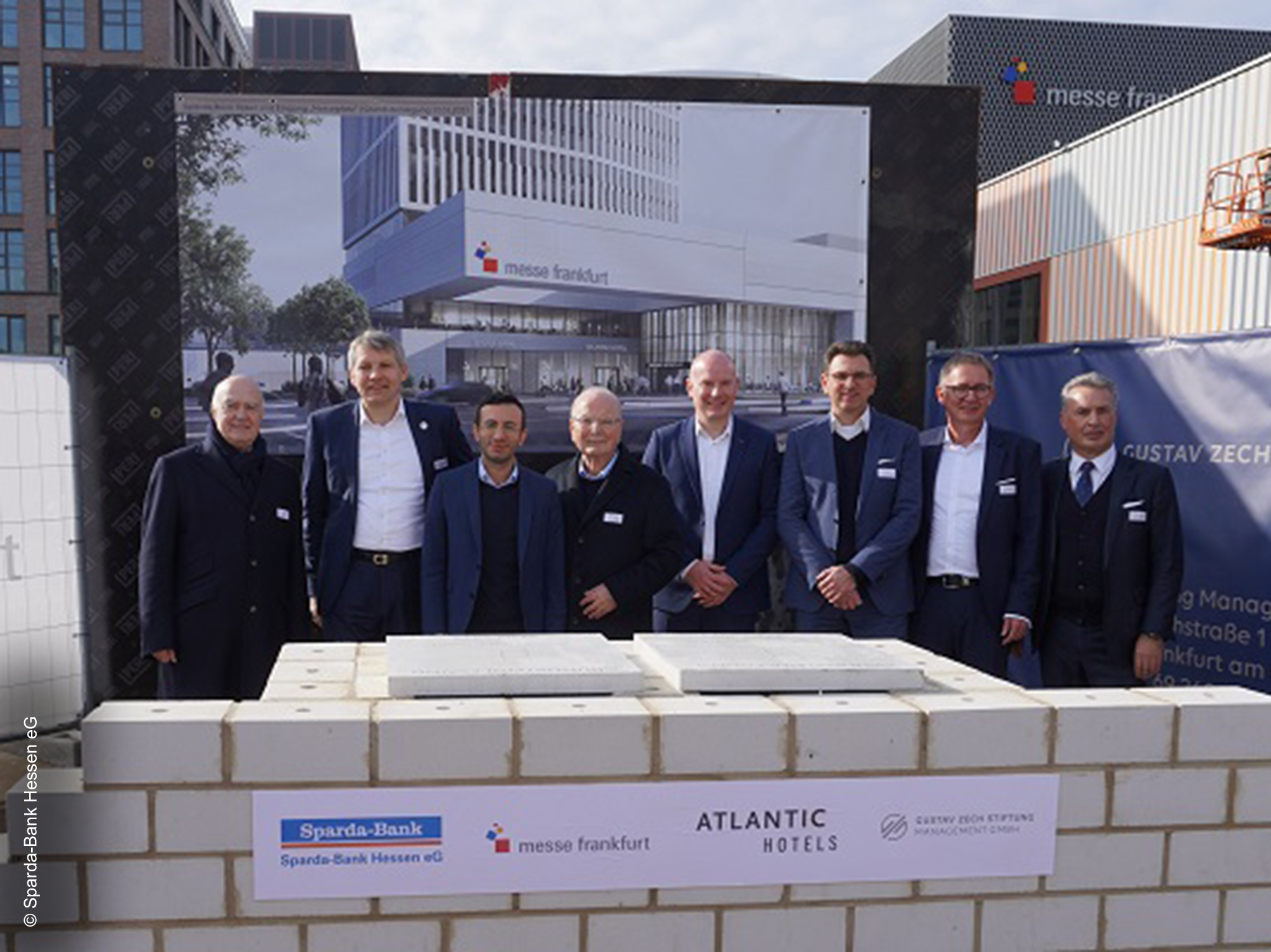 Sparda - Bank - Tower - Zech - Cyrus - Moser - Grundsteinlegung - Mike - Josef - Uwe - Behm -Messeingang - Süd - Europaviertel